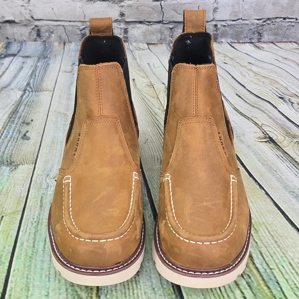 Brunt Ohman Moc Toe NWP ST 1.0 Work Boots Mens 10.5 Tan Leather EH Soft Toe